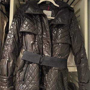 Moncler Women's Shiny Brown Puffer Coat